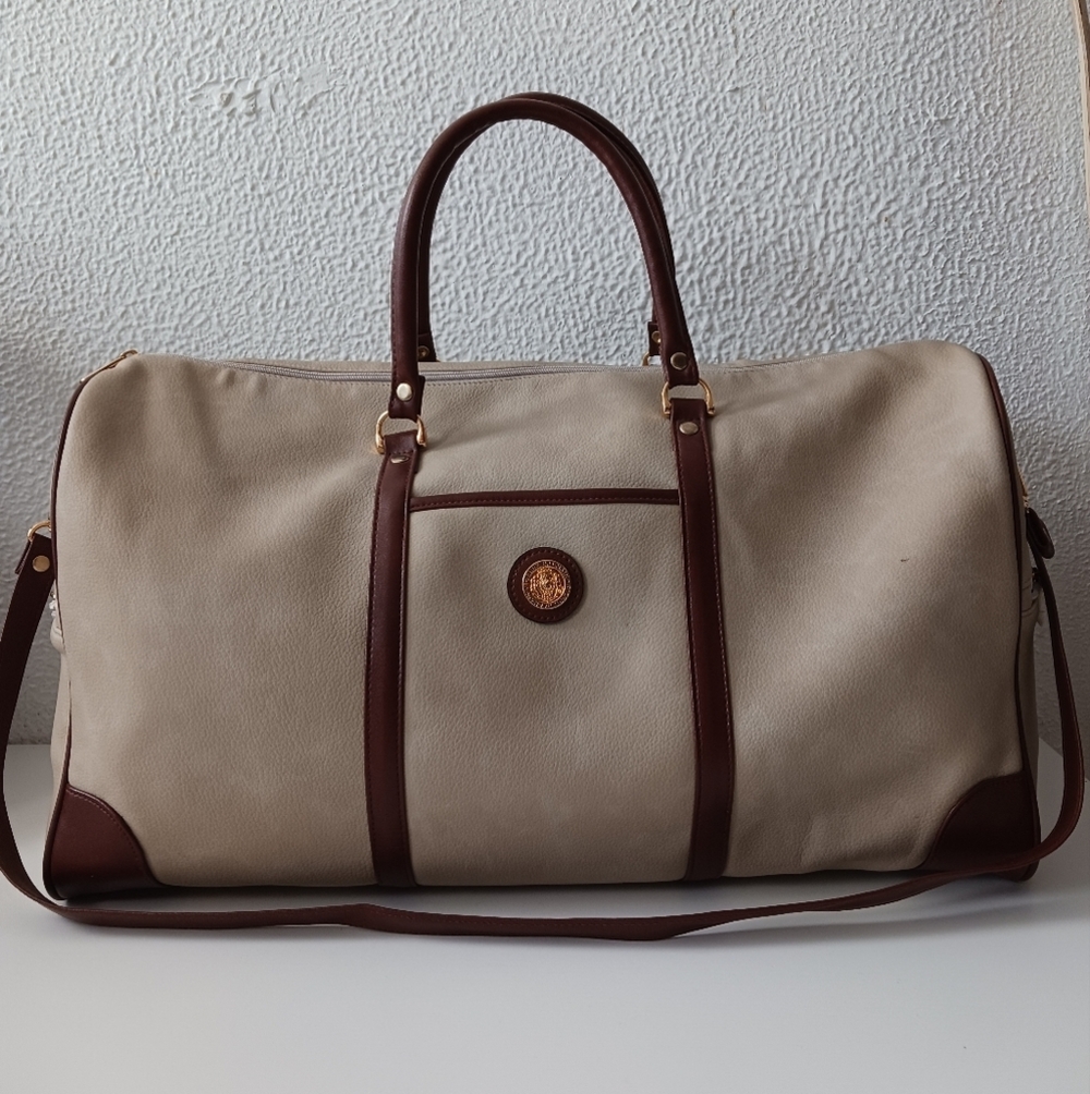 New Pierr Balmain tan/ brown duffle weekender travel bag